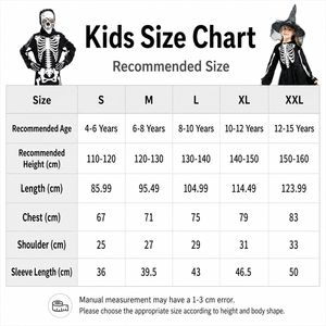 Costume de squelette phosphorescent pour enfants et adultes, tenue de cosplay en polyester pour Halloween, robe de sorcière, vente en gros OEM - Product Image 4