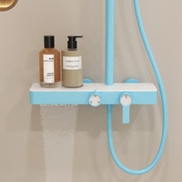 Usine nouveau haut de gamme Thermostat ensemble de douche baignoire en laiton salle de bain système de douche chaud froid mélange bleu douche robinet ensembles