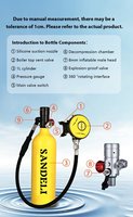 Bouteille de plongée de 1 litre, bouteille de rechange, régulateur, appareil respiratoire, équipement de plongée
