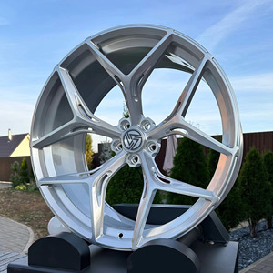 Jante en alliage de voiture forgée sur mesure en une seule pièce, argent brossé, 5x120 5x112 5x114.3, 17 18 19 20 21 22 23 pouces - Product Image 2