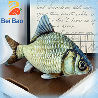 Peluche personnalisée avec logo, forme réaliste de poisson, animaux marins en peluche, rembourrage en coton PP, fabricant de peluches pour animaux de compagnie (chats)