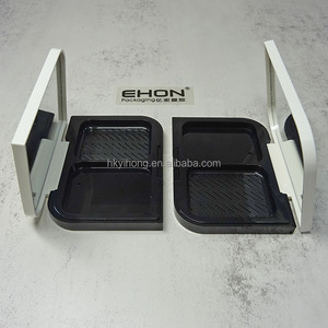 Estuche de Maquillaje Compacto de Doble Compartimento con Almacenamiento Separado para Borlas, Espejo Incorporado, Tapa Transparente, Contenedor de Plástico para Polvo de Colorete - Product Image 5