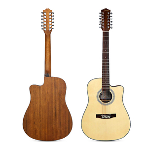 12 <b>String</b> Acoustic Guitar Spruce Plywood Walnut Back and Sides Cutaway Design Matte Musical <b>Instrument</b> - Product Image 1