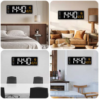 Horloge Murale Électronique LED Intelligente avec Grand Affichage de la Température et Alarme, Idéale comme Cadeau Promotionnel