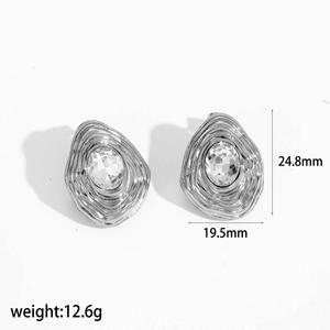 Pendientes de Zirconia Retro Europeos Americanos, Forma de Lágrima, Acero Inoxidable, Joyería para Fiestas, Accesorios de Moda para Mujer - Product Image 5