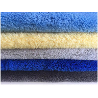 Serviette de lavage et de polissage de voiture en microfibre corail double face, 500 GSM, à poils longs, sans ourlet, ultra-absorbante et épaisse