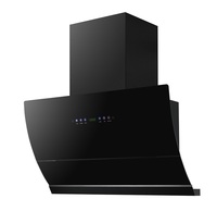 Hotte de cuisine électrique murale en verre trempé avec lampe LED intégrée et armoire d'extraction ventilée pour usage domestique