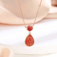 Collier romantique en argent 925 en forme de cœur avec CZ, cadeau de la Saint-Valentin pour petite amie