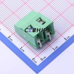 DB129R-7.62-2P-GN-S Screw Terminal Block Bent Lead Through Hole,P=7.62mm Connector 1x2P 7.62mm Green Right Angle Insert - Product Image 2