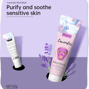 Flor Natural orgánico púrpura lavanda cara máscara de lodo nutritivo sensible Anti acné cuidado de la piel cara de arcilla tubo de máscara de etiqueta privada - Product Image 3