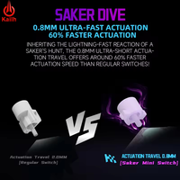 Interrupteur mécanique Kailh Saker Mini à profil bas, course totale ultra-courte, actionnement rapide, pour claviers de jeu minces