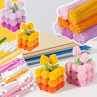 Set Kreatif DIY Buatan Tangan untuk Anak-Anak, Pot Tanaman Bentuk Tulip dari Pembersih Pipa Poliester, Dekorasi Taman Mini Modern, Produk Baru Laris 2026