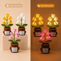 Lampe de table en forme de cloche en crochet faite à la main avec lumière LED douce et scintillante, idée cadeau pour les meilleurs amis et les collègues