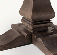 Ensemble de table à manger ronde en bois massif de style américain moderne avec 4 chaises pour appartement et hôtel