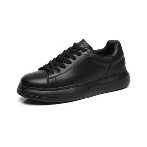 Summer Top-layer Cowhide White Lace-up Durable Sneakers Thick Soles <b>Height</b>-<b>increasing</b> Sports Versatile Business Shoes - Product Image 5