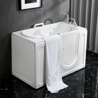 Baignoire de massage rectangulaire en ABS accessible aux personnes âgées avec porte latérale sans obstacle et siège profond pour les petites maisons modernes