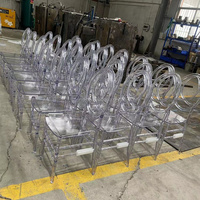 Chaise Chiavari de banquet empilable en acrylique transparent, chaise fantôme en lucite cristalline pour mariage, vente en gros