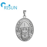 Collier pendentif médaille Saint Charbel personnalisé en usine, médailles religieuses sur mesure