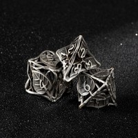 Prix d'usine – Lot de 7 dés polyédriques en métal gris (D4, D6, D8, D10, D12, D20, D30, D60, D100) pour jeux de rôle (RPG) et jeux de société (DND)