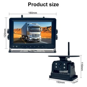 Sistema de Cámara de Reversa Inalámbrica de 7 Pulgadas para Camiones, Monitor de Visión Trasera HD con Visión Nocturna IR para Volvo, Mercedes Benz, Scania, MAN, <span class=keywords><strong>Iveco</strong></span> - Product Image 4