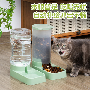 Cross-border cat water fountain, dog and cat food <b>automatic</b> feeder, pet bowl and food storage <b>bin</b> - factory direct sales - Product Image 2