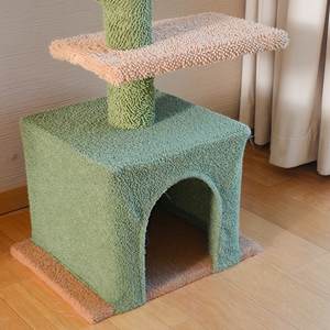 Pohon Kucing Mewah Modern 4 Tingkat Grosir dengan Bingkai Panjat Interaktif Kayu dan <span class=keywords><strong>Sisal</strong></span>, Tiang Garukan Kucing, Kemasan Karton - Product Image 5