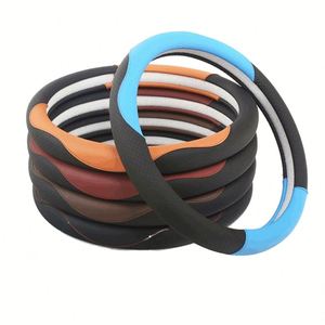 Housses de volant universelles en cuir de style sport, durables, personnalisées et élégantes, 38 cm, avec kit d'aiguilles, accessoires de voiture haut de gamme - Product Image 1