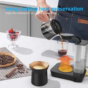 עיצוב חדש 2024 כיבוי אוטומטי משולבת זכוכית בורוסיליקט גבוהה אוטומטית 4 כוסות קנקן טפטוף מכונת קפה מיכל מים 560 מ""ל