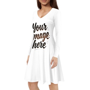 <span class=keywords><strong>Vestidos</strong></span> de <span class=keywords><strong>Fiesta</strong></span> con Estampado Personalizado, Vestido de Una Pieza <span class=keywords><strong>para</strong></span> Mujer, <span class=keywords><strong>Vestidos</strong></span> Midi de <span class=keywords><strong>Playa</strong></span> con Cuello <span class=keywords><strong>en</strong></span> V y Manga Larga <span class=keywords><strong>para</strong></span> Dama - Product Image 3