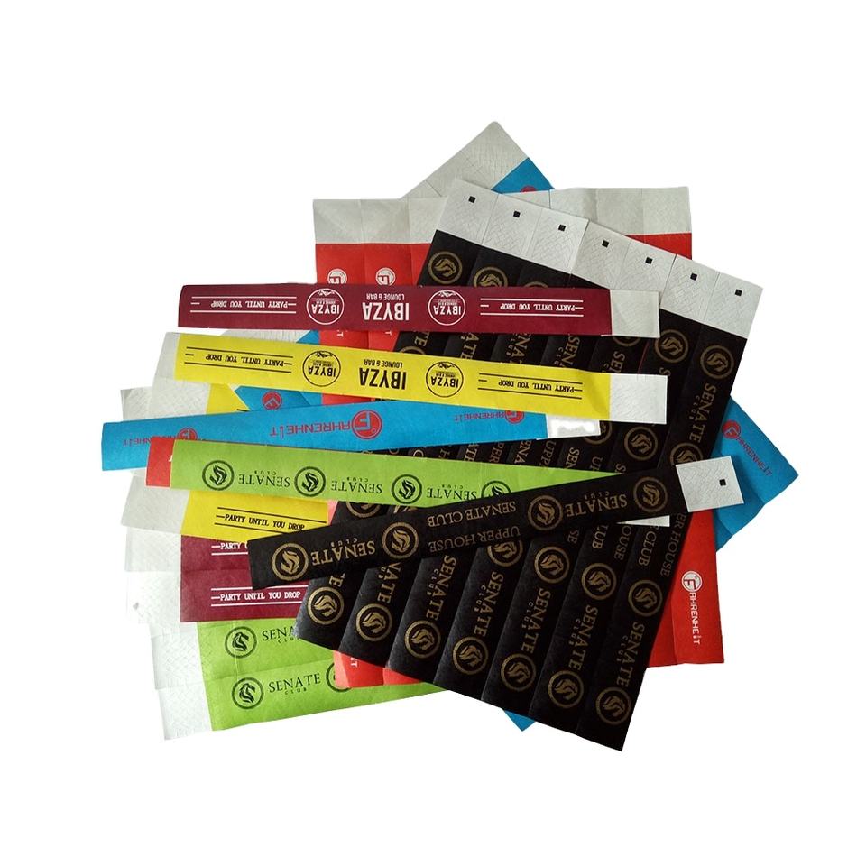 China OEM Wholesale Custom Event Tyvek Wristband Disposable Paper Bracelets 4