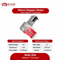 Moteurs pas à pas personnalisés NEMA 11 12V 30mm avec engrenage VSM3005 et support -40~85°C, angle de pas de 15 degrés, couple de 340gf.cm pour véhicule