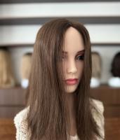 Topper en cheveux humains européens avec dentelle et mono, ligne de cheveux naturelle, cuticules alignées