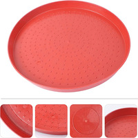 Plaque d'alimentation ronde en plastique pour poussins, mangeoire automatique rouge pour poussins - Offre Spéciale