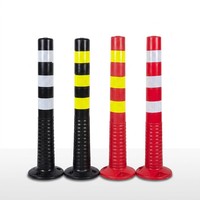 Poteau de signalisation routière flexible de 75 cm avec rebond, borne de sécurité réfléchissante à 3 bandes en PU de 30 pouces, colonne de stationnement routière de milieu de gamme