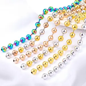 Designer Diy Multiple Colors Beads Price Stainless Steel Jewelry Ball Chain Necklace Women Jewelry Making