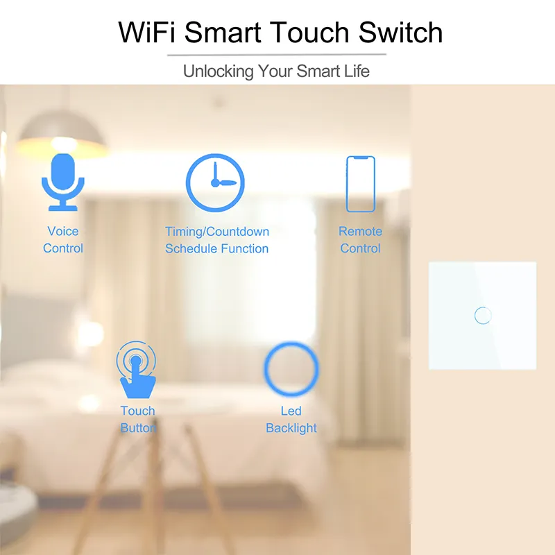 Tuya Wifi Smart Touch Light Switch Kit interruttore luce Wireless interruttori a parete Wifi