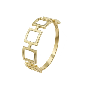 Luxuriöse 9k Gold Verlobungs- und Eheringe mit Trendigem Rechteckigem Design für Feiern, Jubiläen und Geschenke - Product Image 1