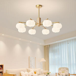 Lámpara colgante de mármol luces candelabros de restaurante luces colgantes 5 luces forma esférica candelabros de acabado negro - Product Image 4