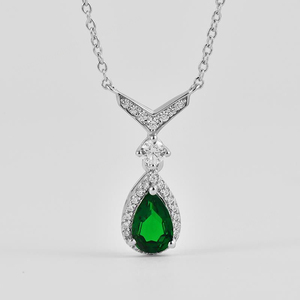 2021 Luxury Sterling Silver <b>Emerald</b> <b>Pendant</b> Claw Setting Engagement Wedding Gift for Women - Product Image 2
