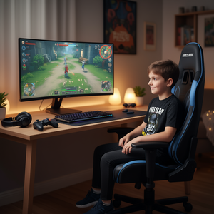 Camiseta Gamer Skeleton Gaming negra de corte clásico para niños, camiseta de videojuegos - Product Image 3