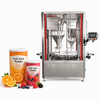 Machine de remplissage entièrement automatique de poudre de jus de fruits avec remplisseur à vis haute précision et ligne d'embouteillage intégrée