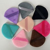 Éponge à maquillage triangulaire en poudre pour le visage, cosmétiques, éponge douce en coton pour le visage, éponge à poudre lavable en velours