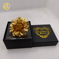 Broche boutonnière en feuille d'or 24 carats, nouvelle œillet pour les parents, grande décoration de mariage, cadeau pour la fête des mères