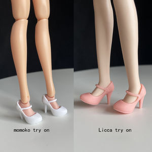 Nouveauté 2024, vente en gros de jouets, poupée à 6 points, Blythe <span class=keywords><strong>Momoko</strong></span> Jenny, réplique de supermodèle, collection, rouge, blanc, noir, talons hauts de 2 cm, chaussures - Product Image 5