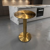 Table d'appoint/finale moderne en acier inoxydable, support rond commercial pour pédicure, doré, pour salon de beauté, mobilier de salon, maison, hôtel