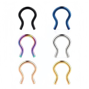 Stainless Steel U-Shaped Nose <b>Ring</b> Silver <b>Black</b> Rainbow Gold Blue Rose Gold Septum Piercing Jewelry Geometric Hook Design - Product Image 1