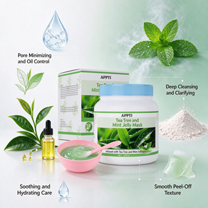 Mascarilla Facial en Polvo de Gel Suave con Árbol de Té y Menta de Marca Blanca <span class=keywords><strong>para</strong></span> Limpieza Profunda de Poros, Control de Sebo y Exfoliación - Directo de Fábrica - Product Image 3