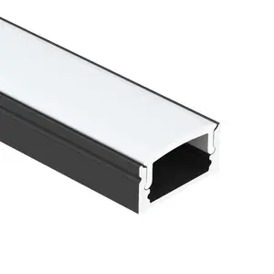 K17-Lámpara lineal montada en superficie, extrusión de canal de alu profil con difusor de pc pmma, copas finales para tira de luz, perfil de aluminio led