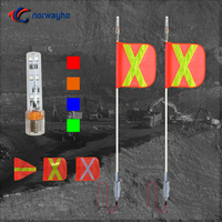 Drapeau de sécurité minière léger à LED en gros de 6ft ~ 12ft avec fouet à LED à ressort robuste