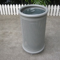 Cubo de basura de acero público Recipiente de basura comercial para exteriores Cubo de basura de metal para lavado de coches limpio y sucio
